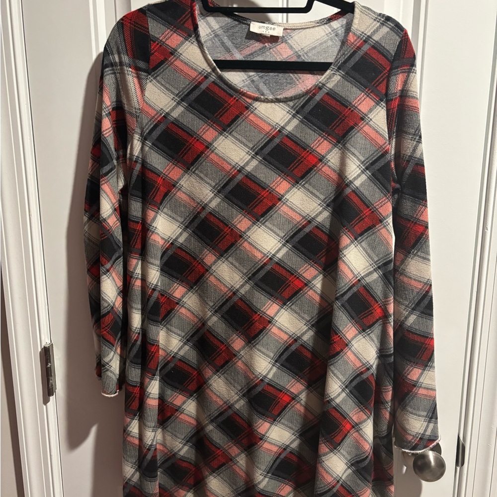 Plaid Long Sleeve Dress